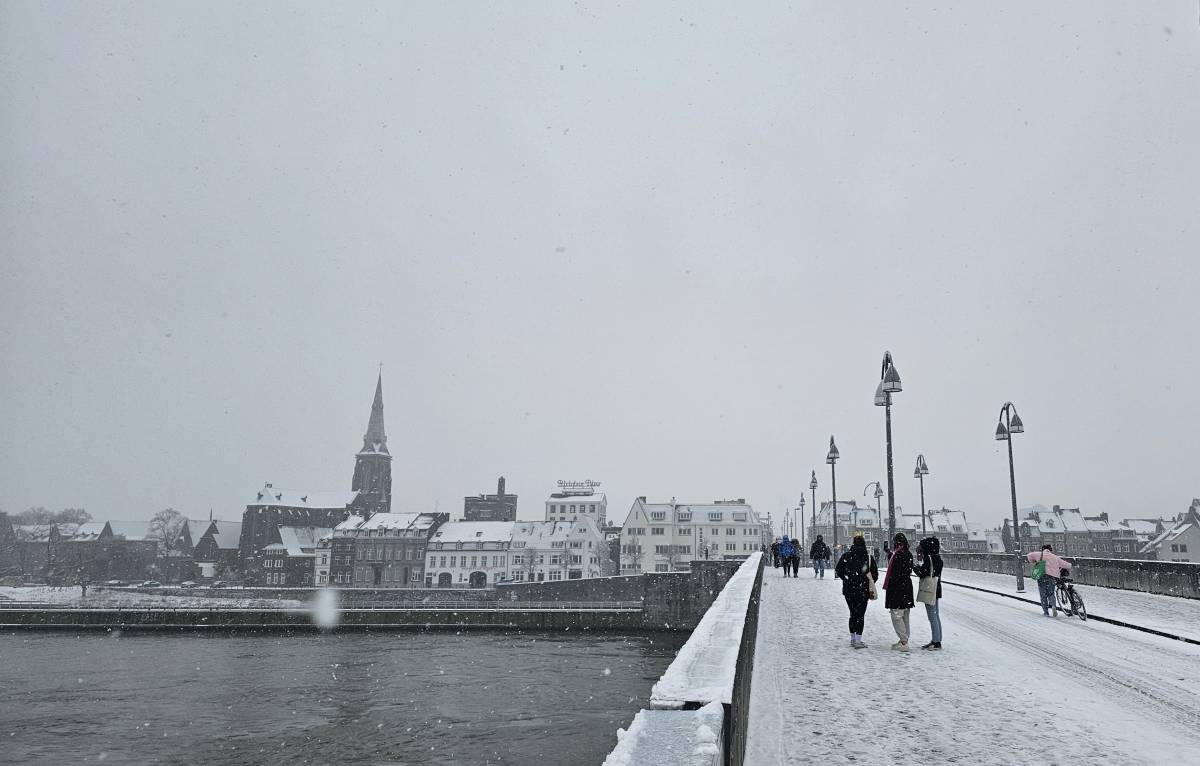 Maastricht on a snowy day in winter