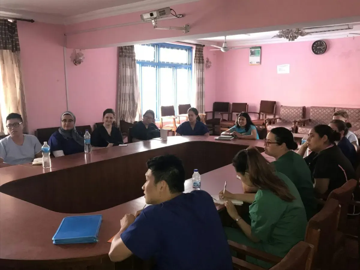 Medical volunteers in Nepal attending a doctors' meet
