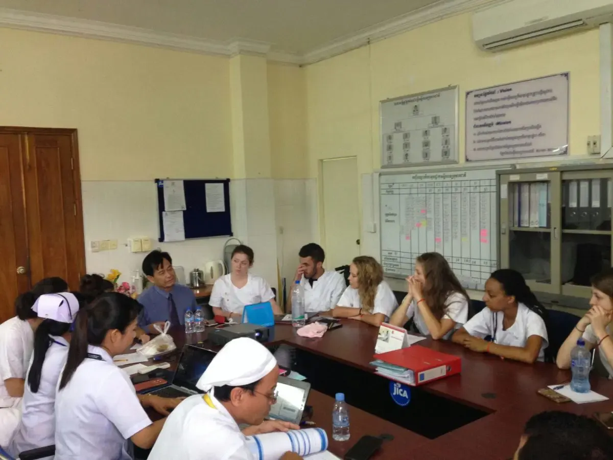 Medical volunteers in Nepal attending a lecture