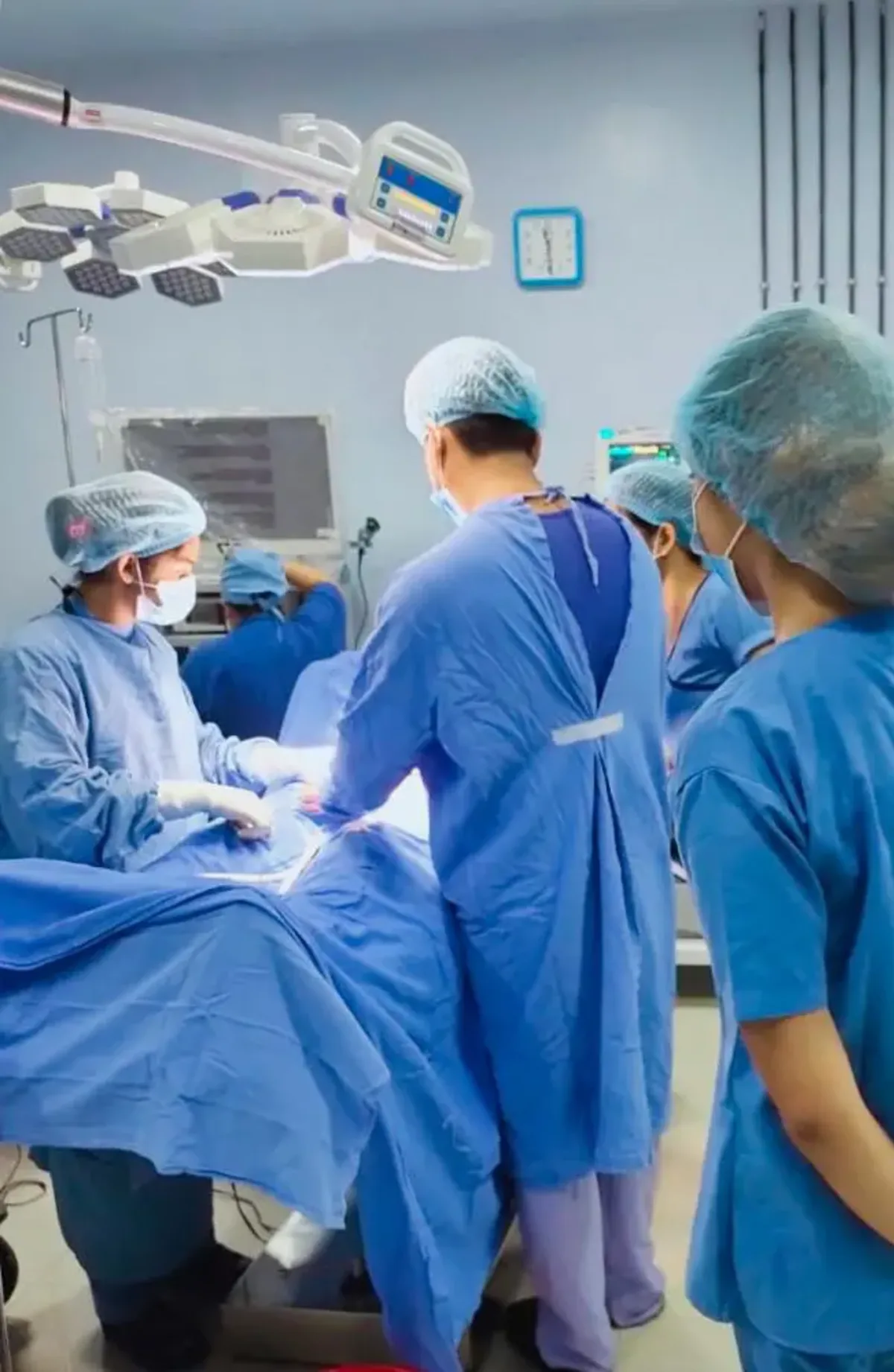 Medical volunteers in Nepal observing surgery