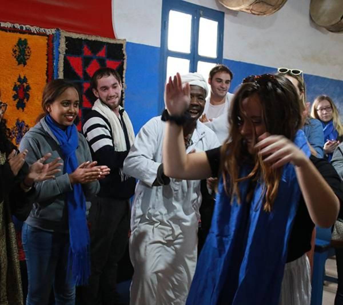 Student dancing in rabat