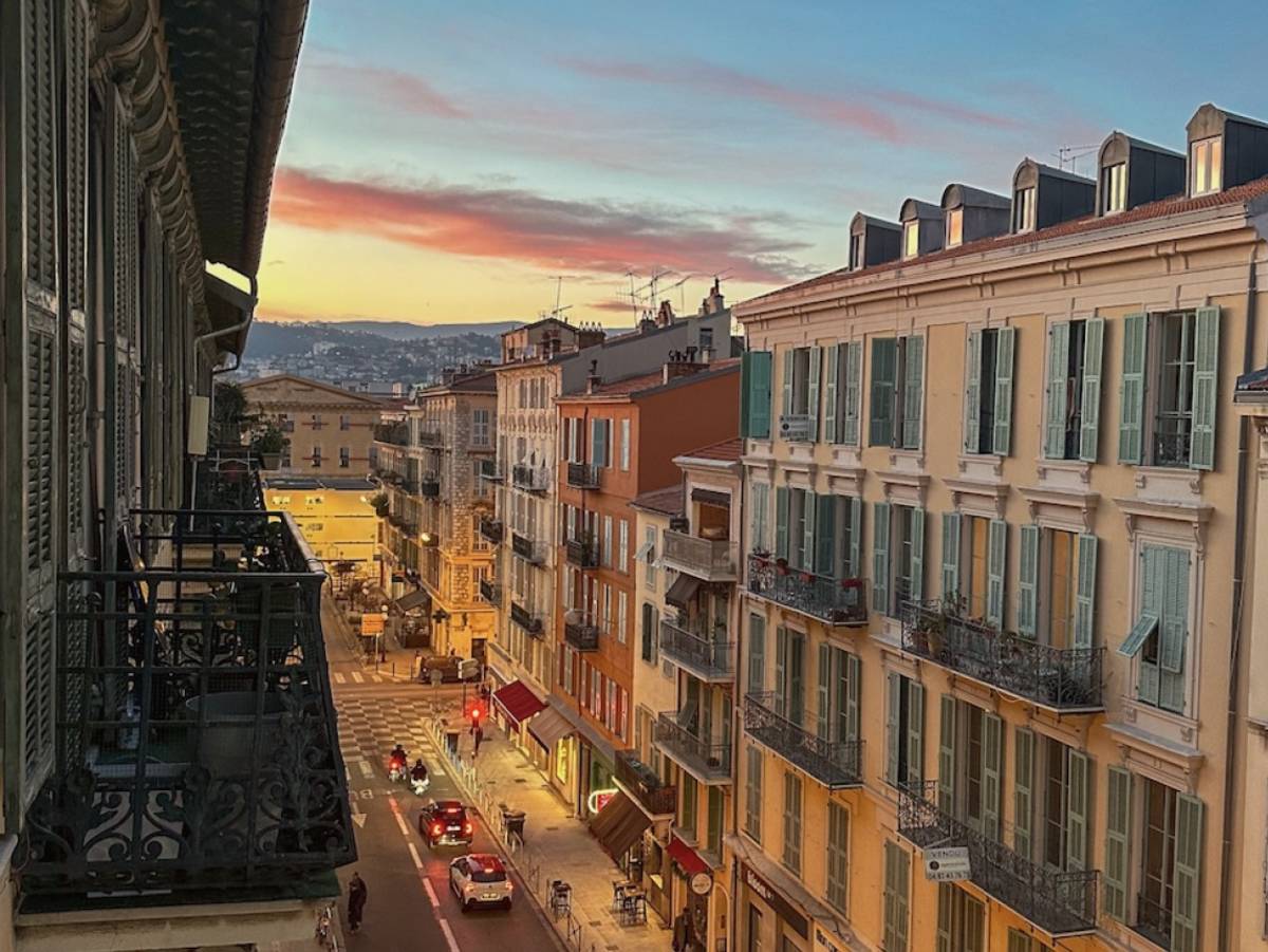 Nice street view at sunset