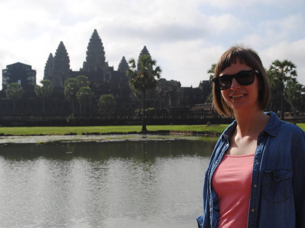 Our Director Rosie pictured in front of ancient temples