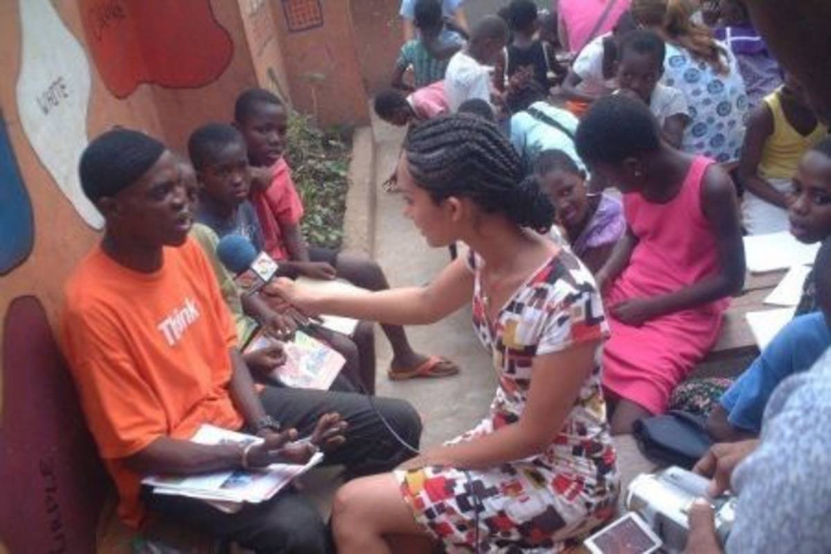 participant interviewing a local