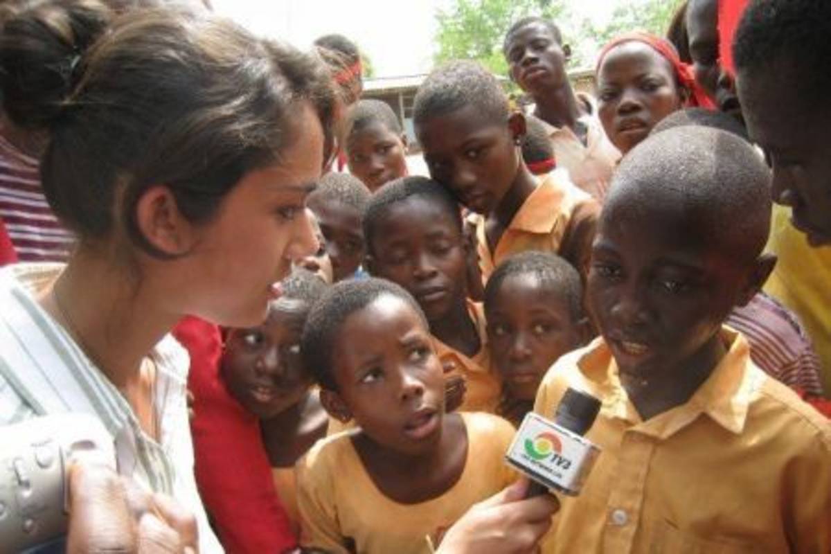 participant interviewing student