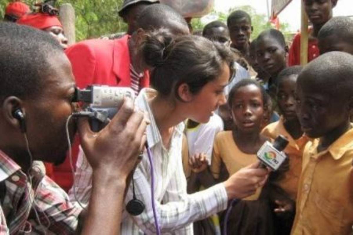 participant interviewing students