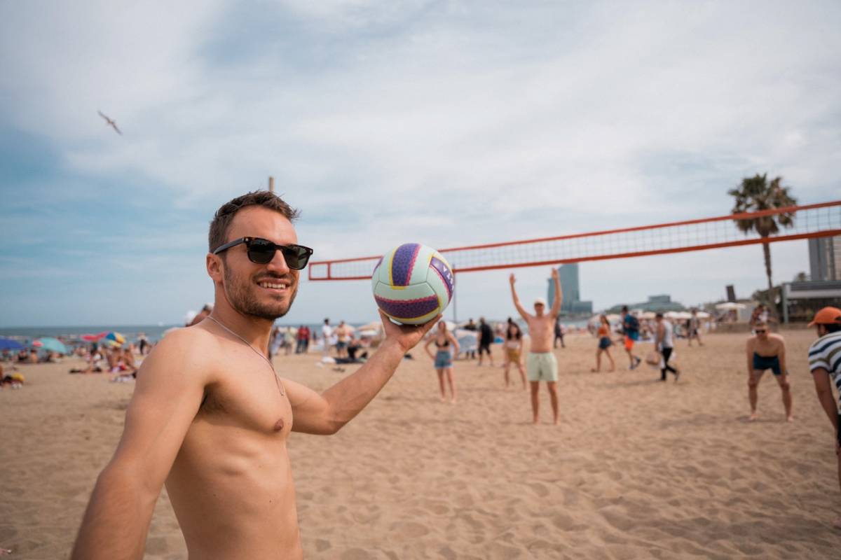 people playing volleyball