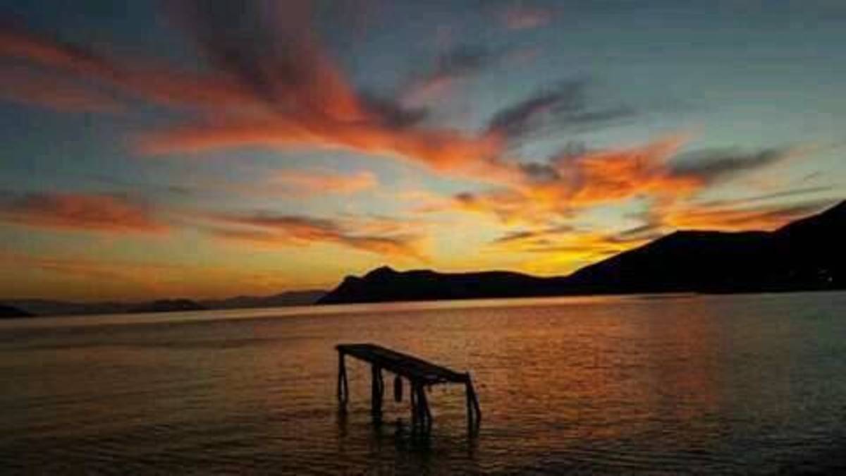 Sunset in Kalamos village the base for our volunteer program
