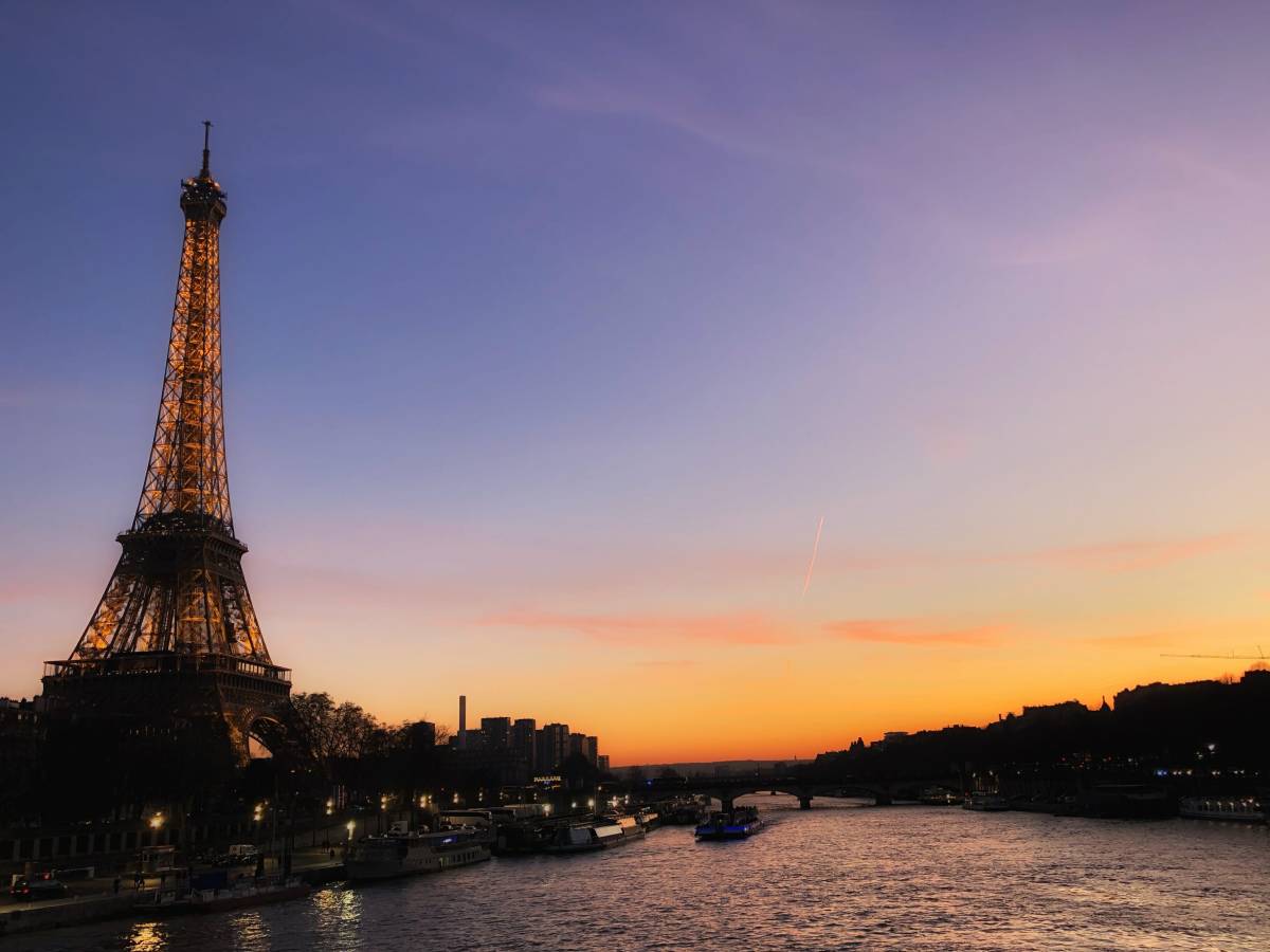 Riverside view of the Eiffel Tower