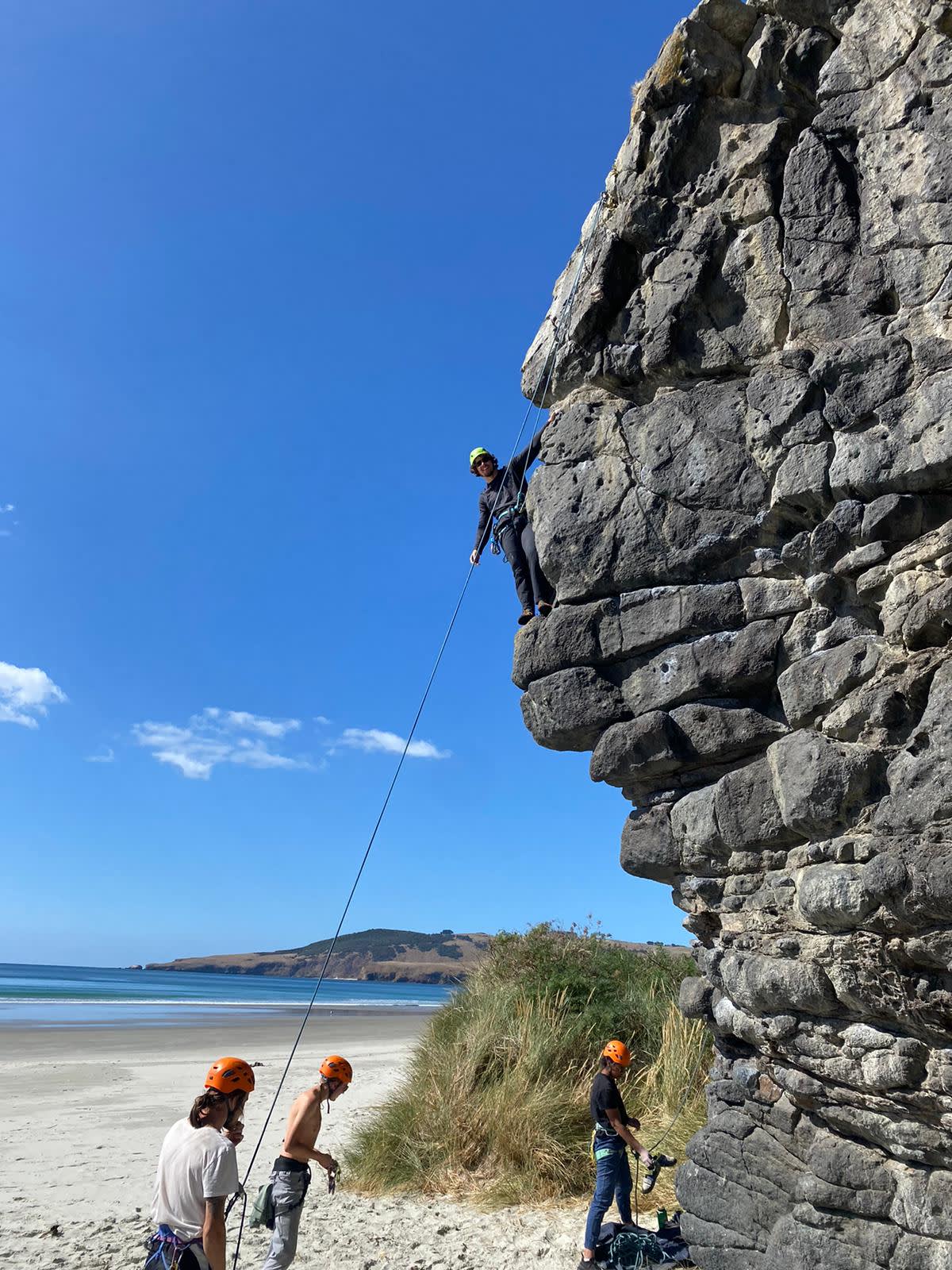 Rock climbing Long Beach in Rock climbing in Long Beach Dunedin