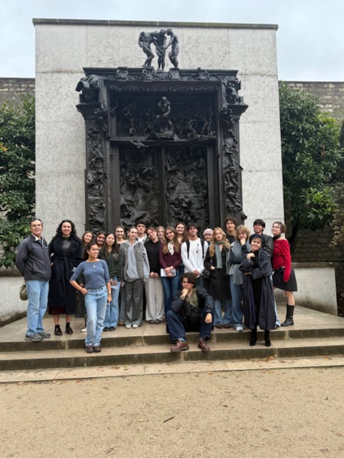 SBCC students posing in front of August Rode Paris