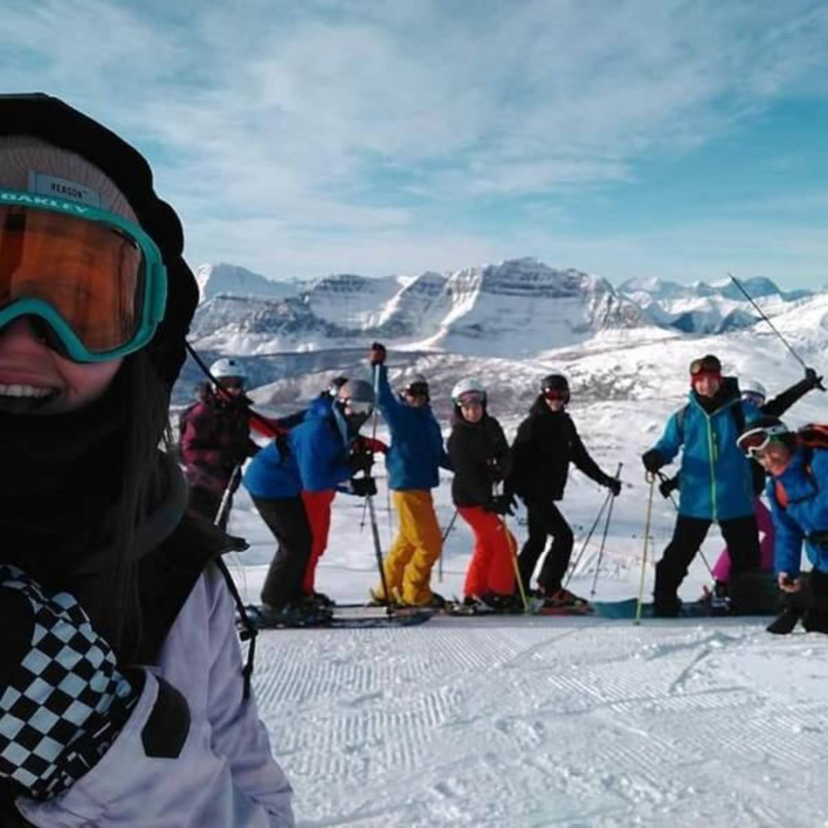 Ski instructor training group in Canada