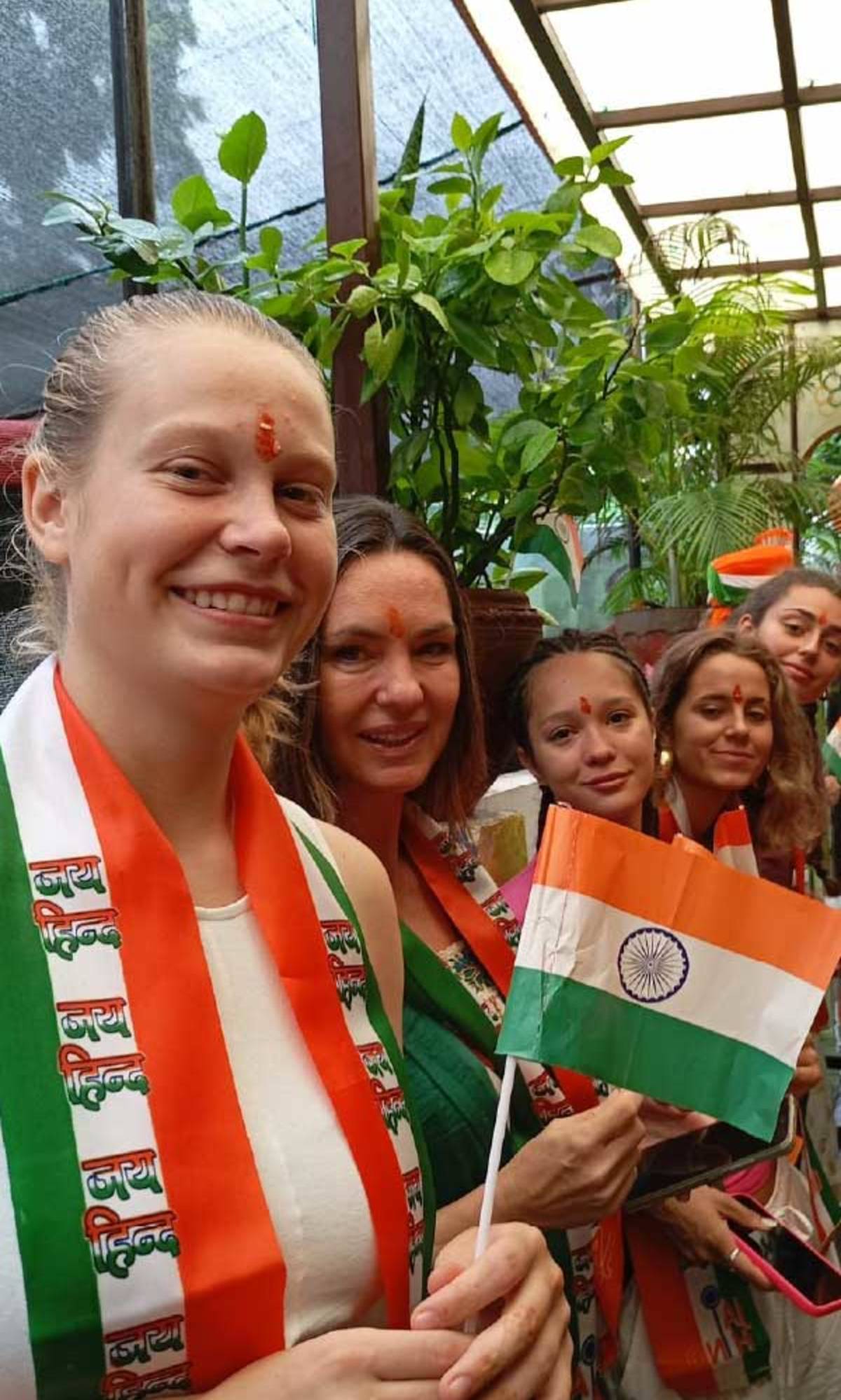 Soaking in the spirit of Independence Day. Interns celebrate a national holiday with locals in Jaipur.