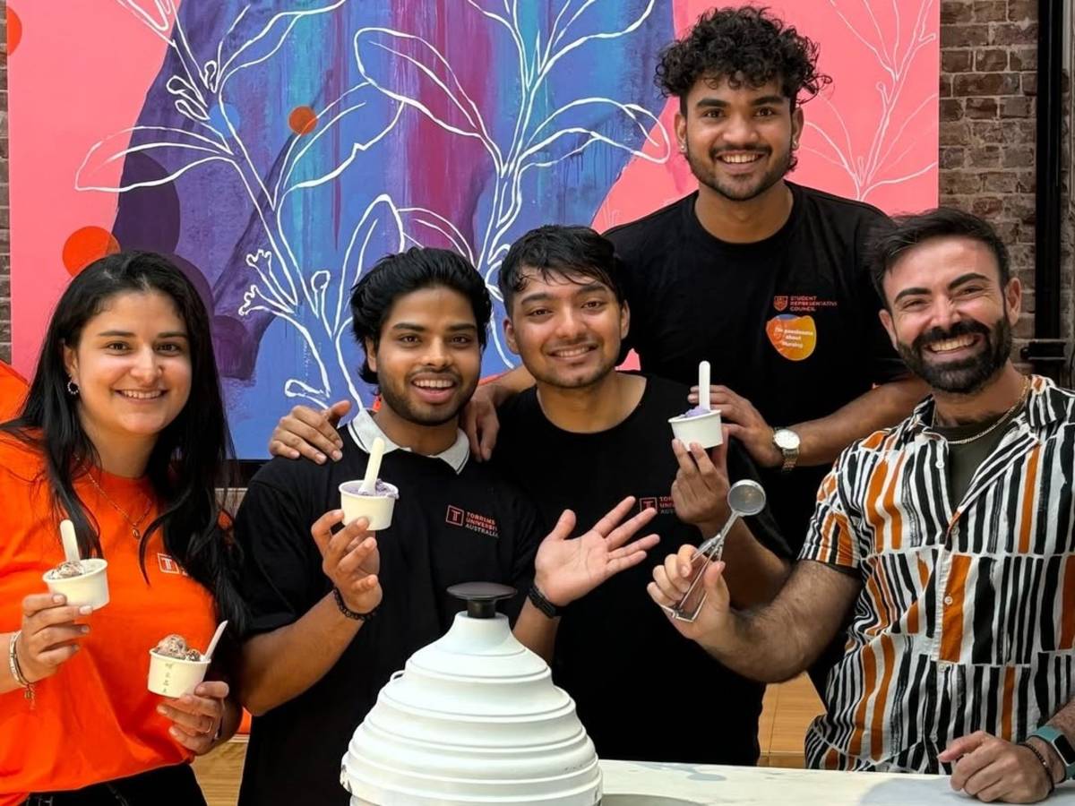 Staff and Students enjoying gelato