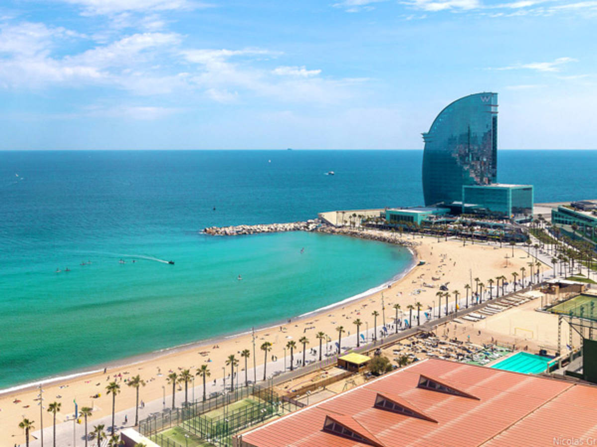 Student exploring Barcelona streets after internship workday in Spain