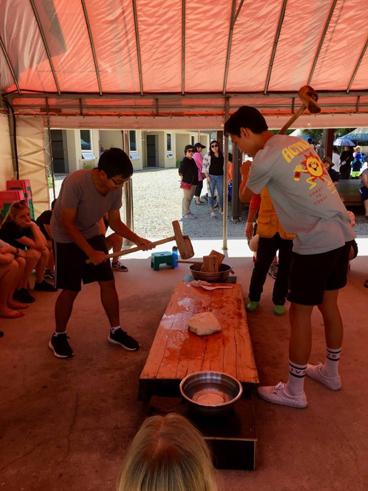 student fun activity at a Korean village