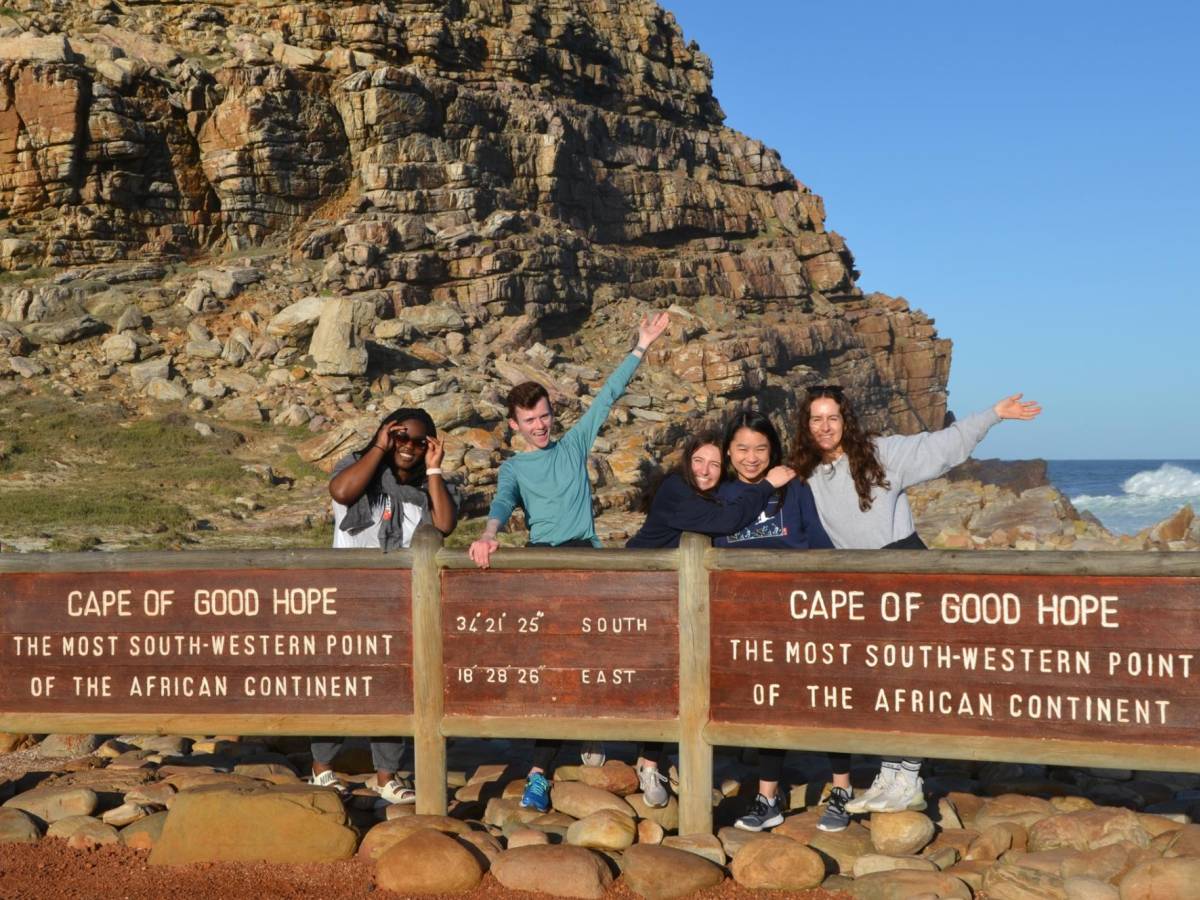 Student group at the Cape of Good Hope