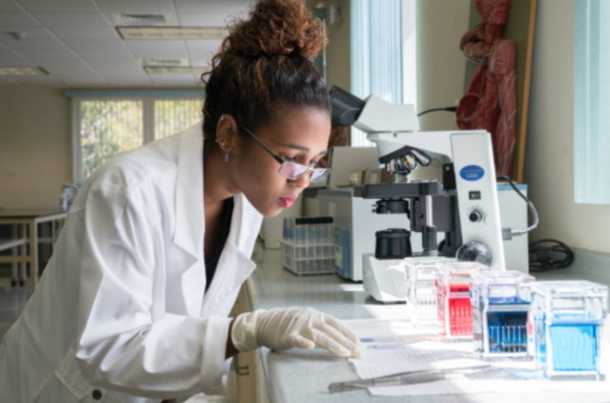 Student in a lab.