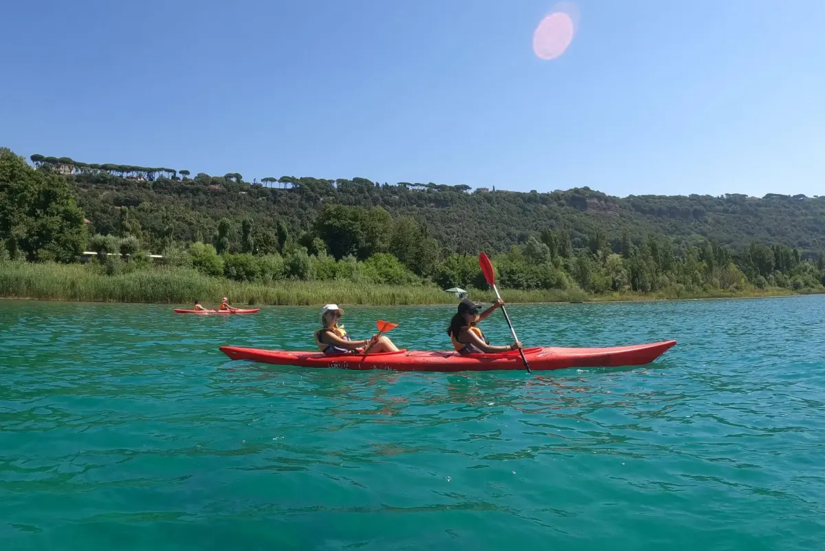 Student kayaking