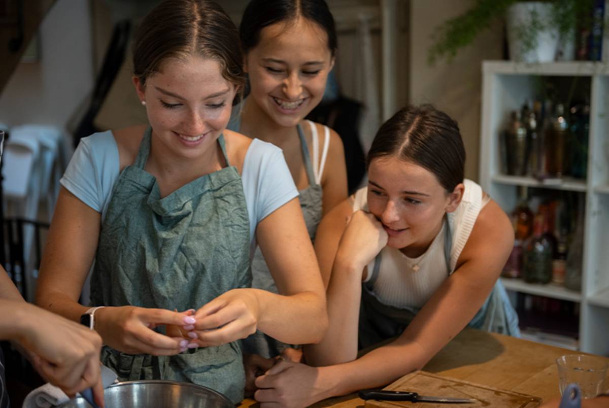 Students cooking
