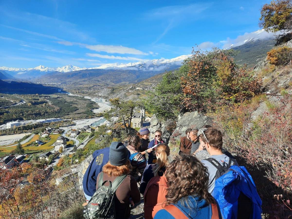 Students hike near the Black Forest in Germany.
