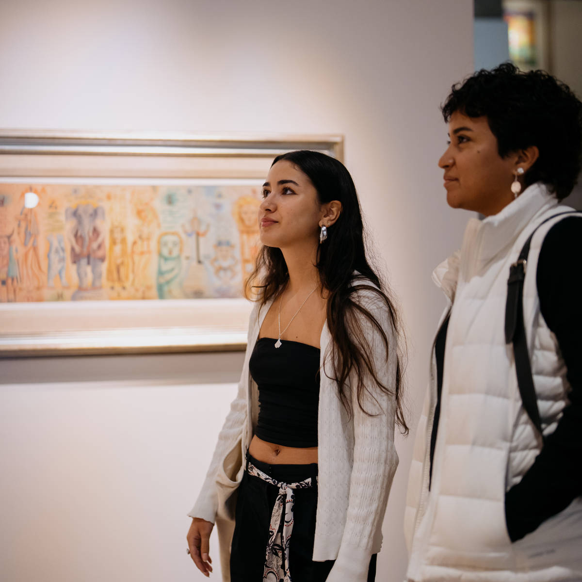 Students in a museum. 