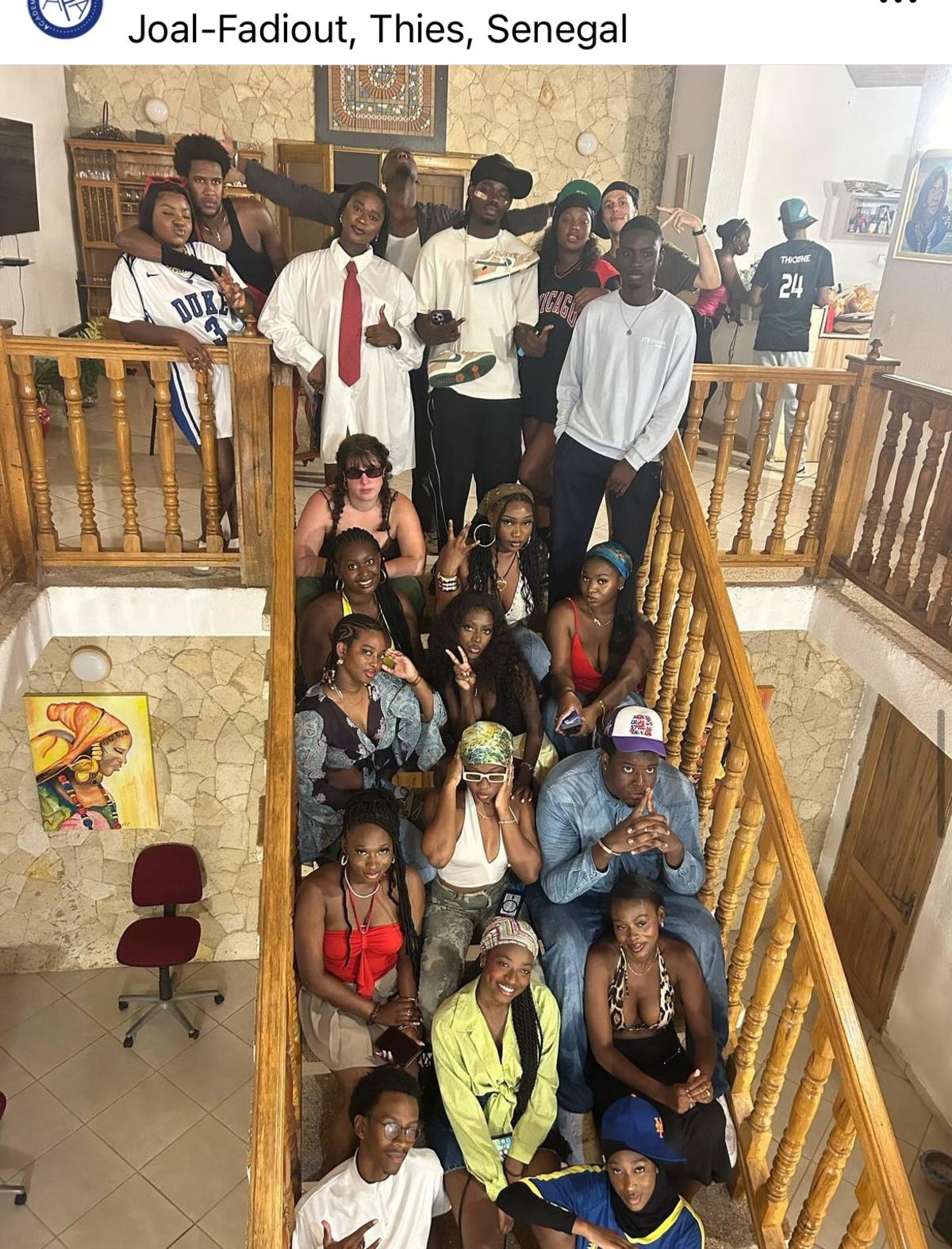 Students posing during a break. 