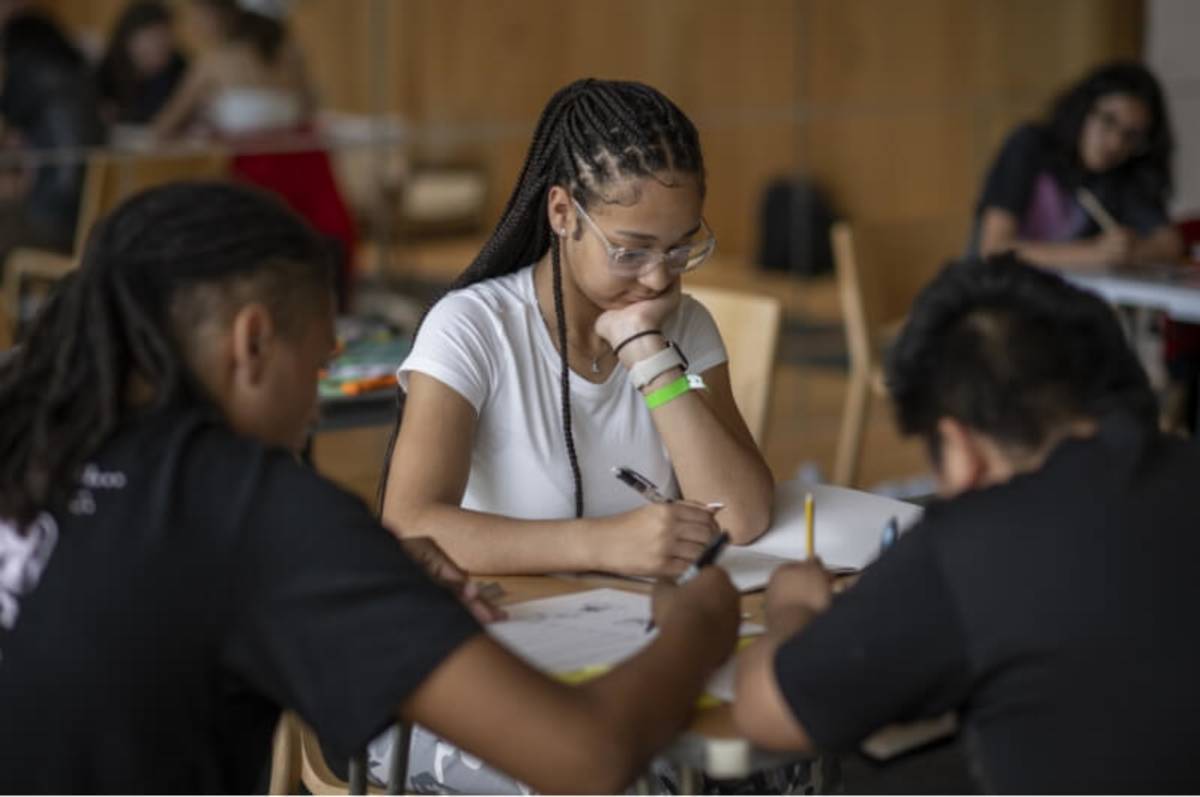 Students studying
