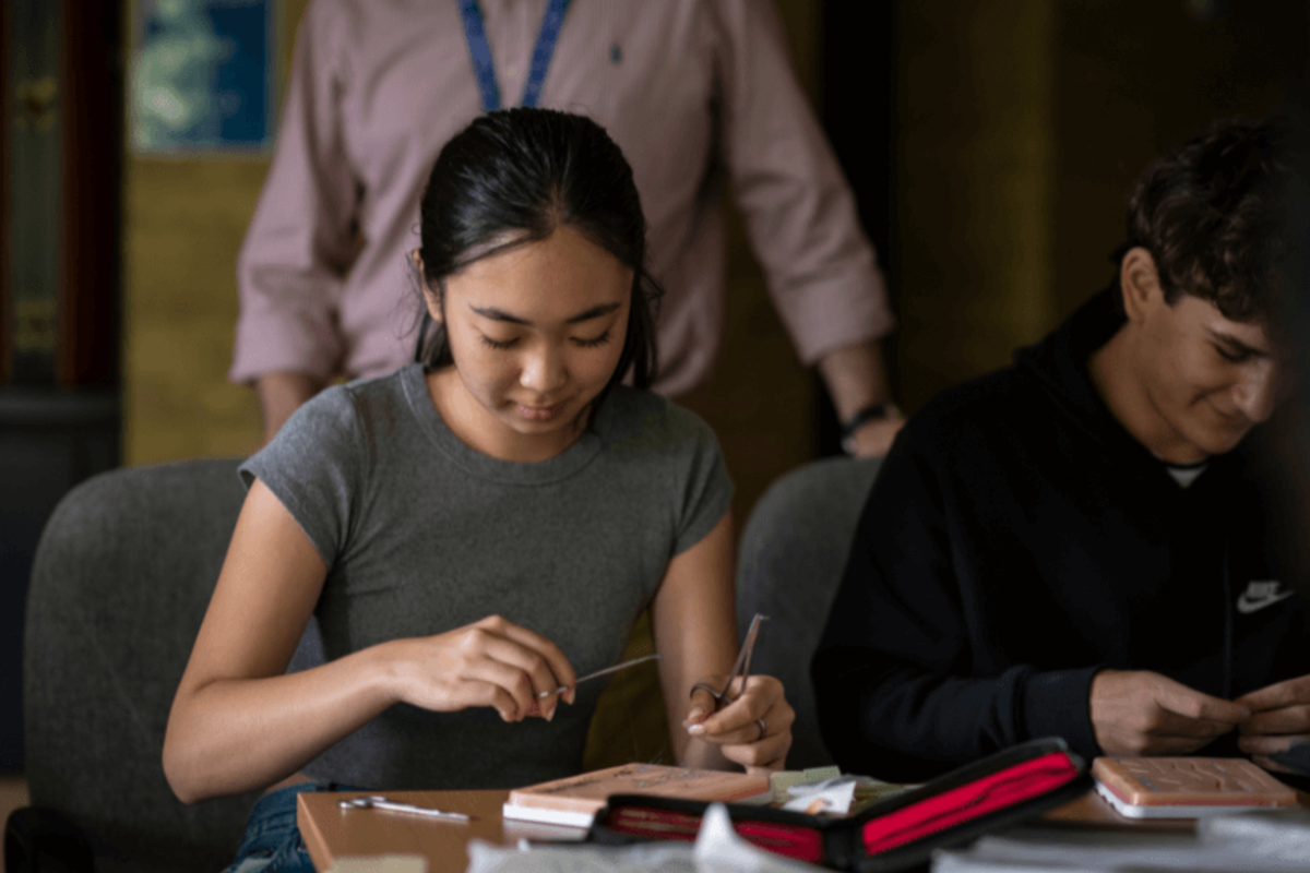 Students studying