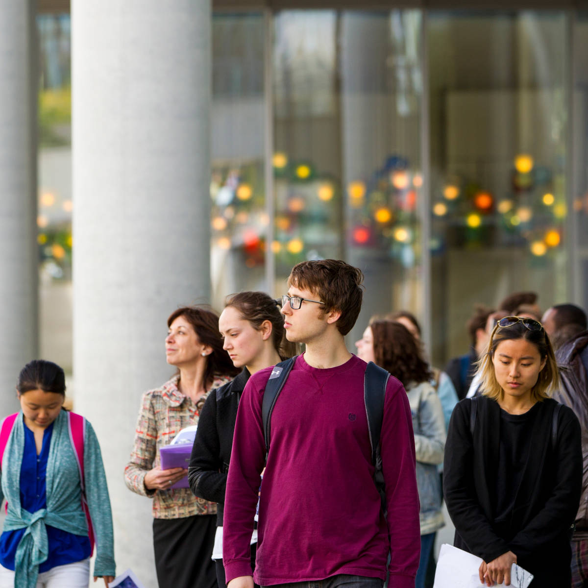 Students walking outside.