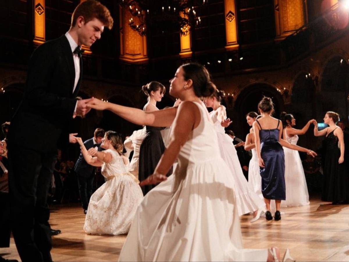 Students waltzing at a traditional Viennese Ball.