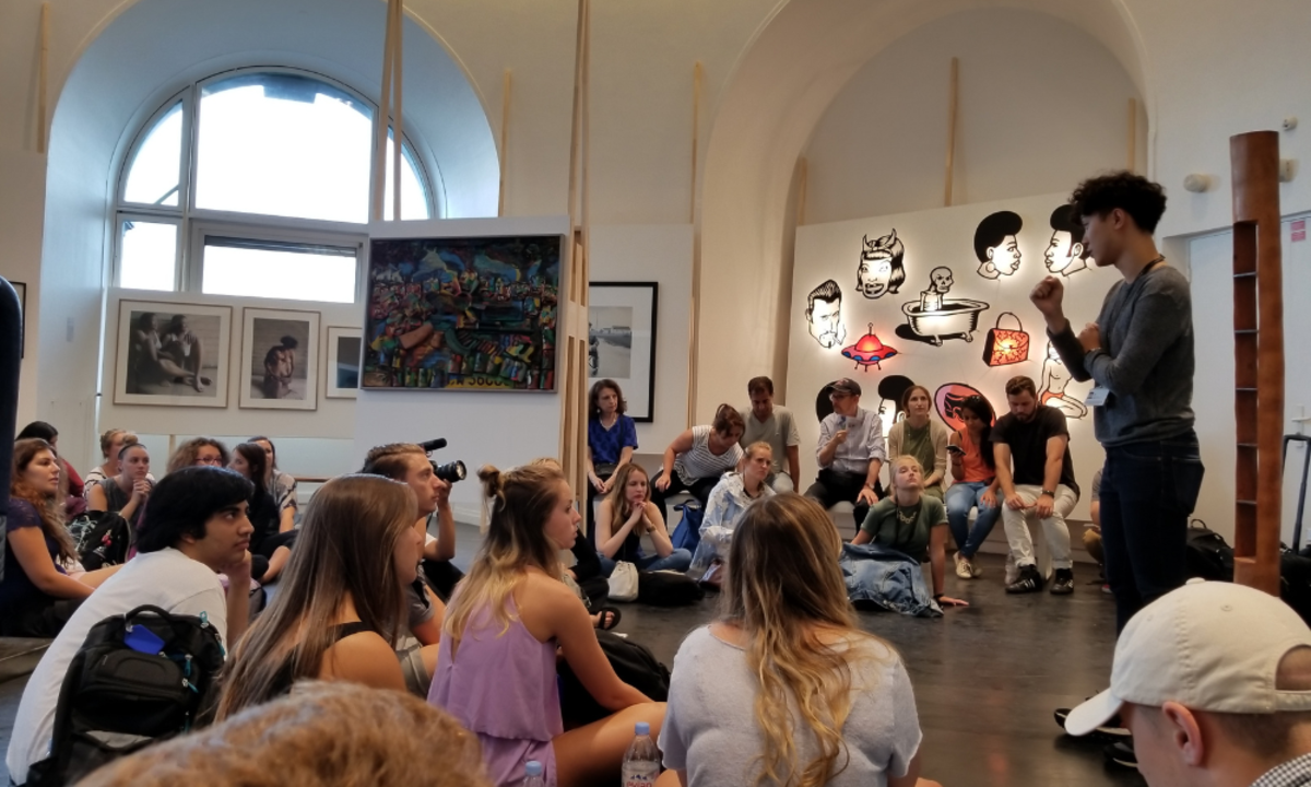 Study Abroad Lecture Held Inside a Contemporary Art Studio