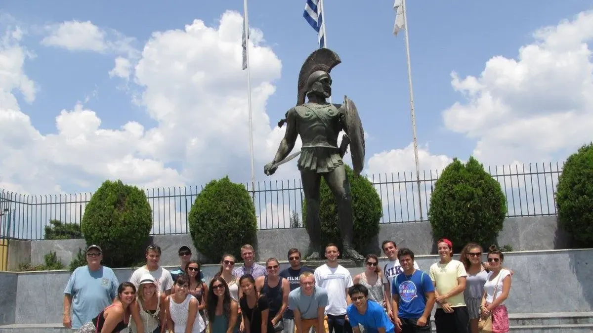 study tour group of students