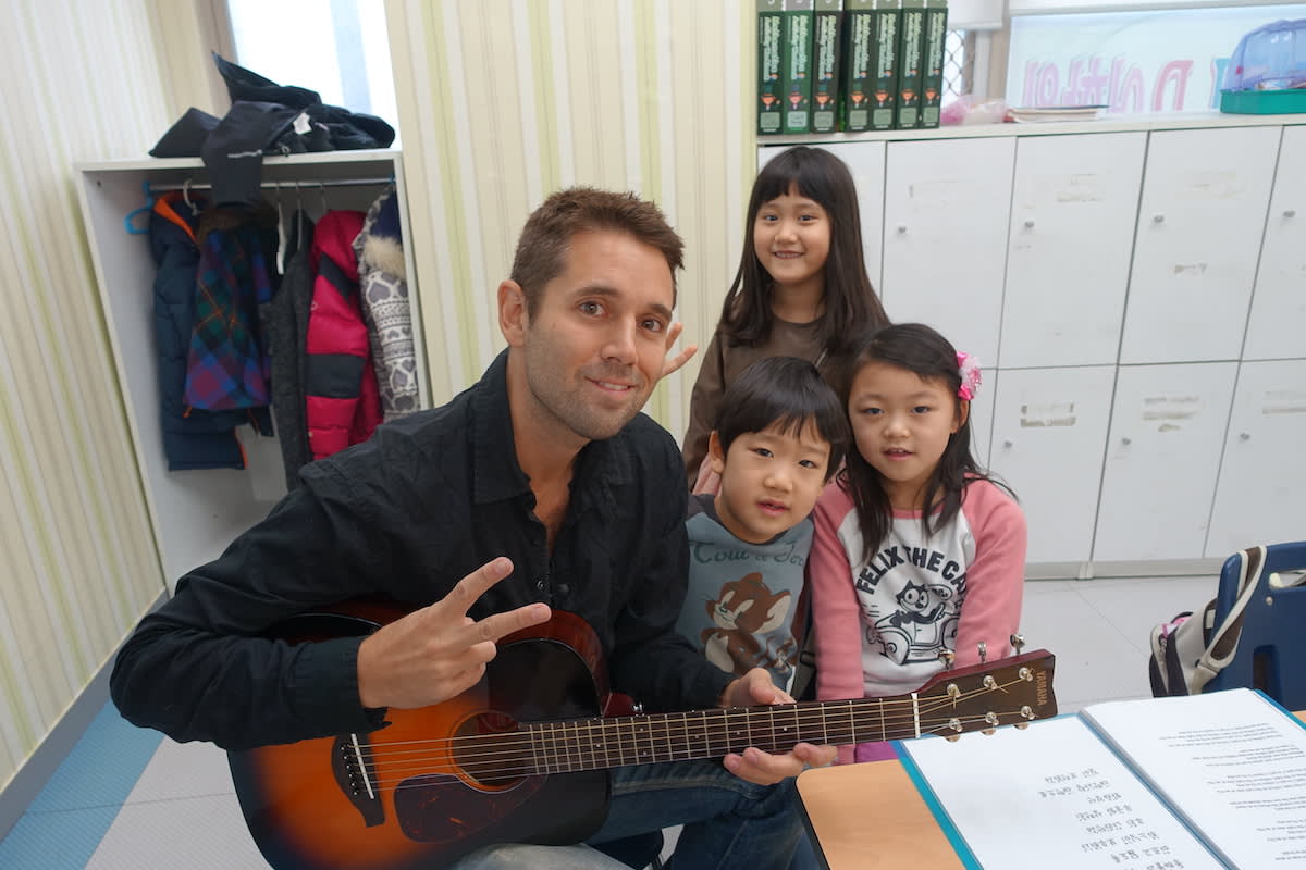 Teacher and pupils