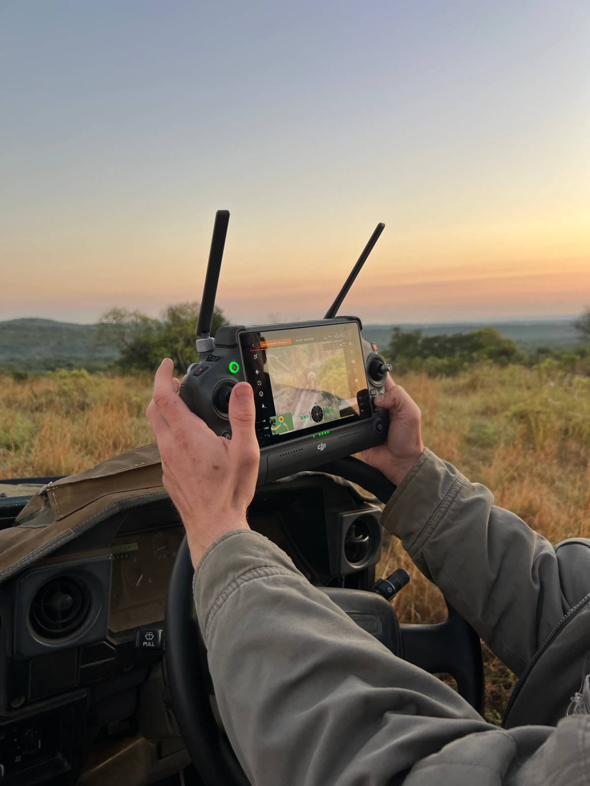 Technology used in a vehicle in the bush to track animals and monitor their population size