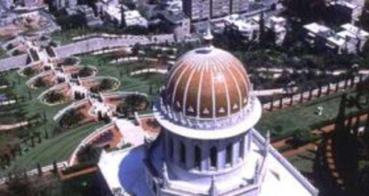 The Bahai Temple dome in Haifa, Israel.