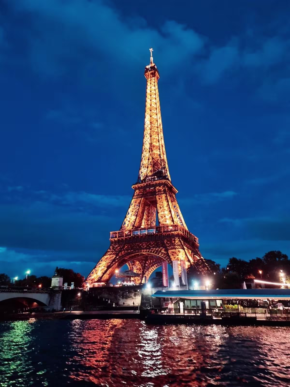 the Eiffel Tower at night