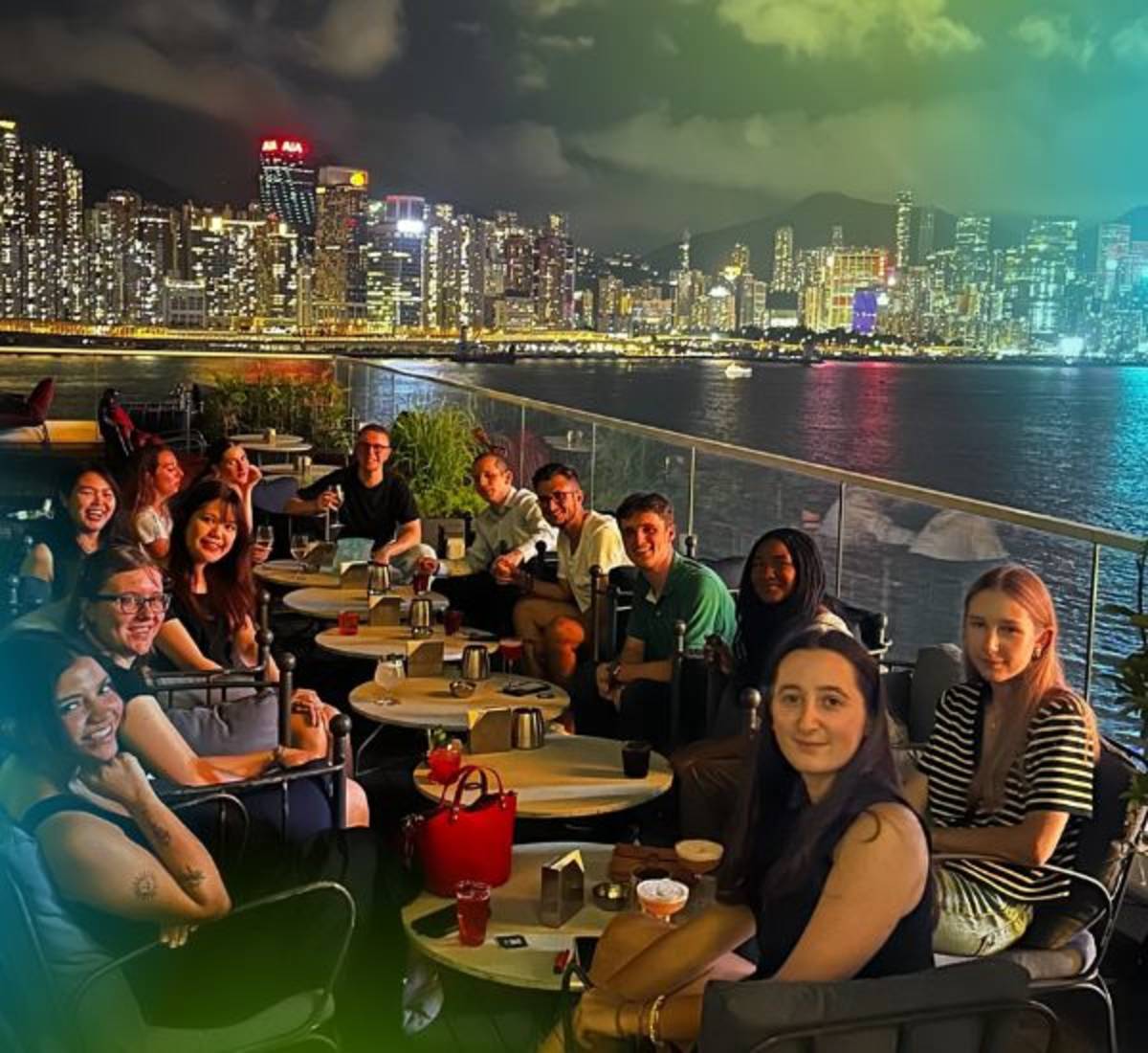 The Intern Group interns having dinner in Hong Kong