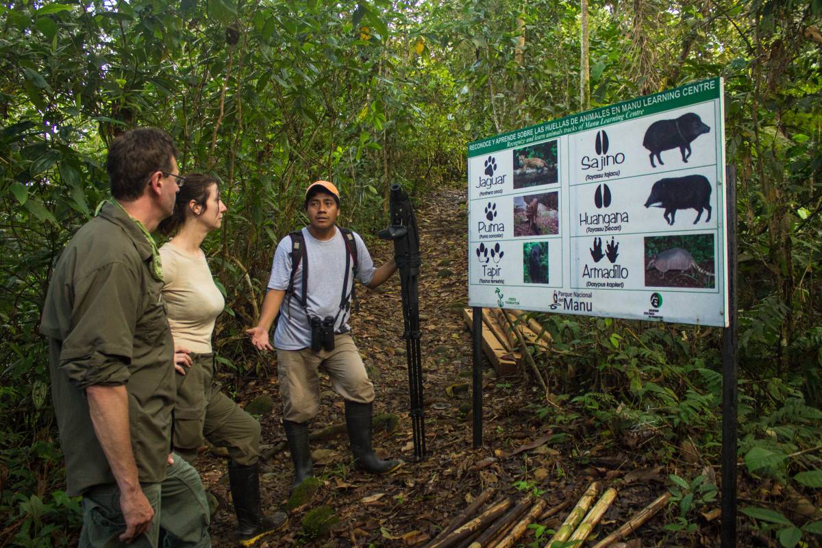 Tourists and guide