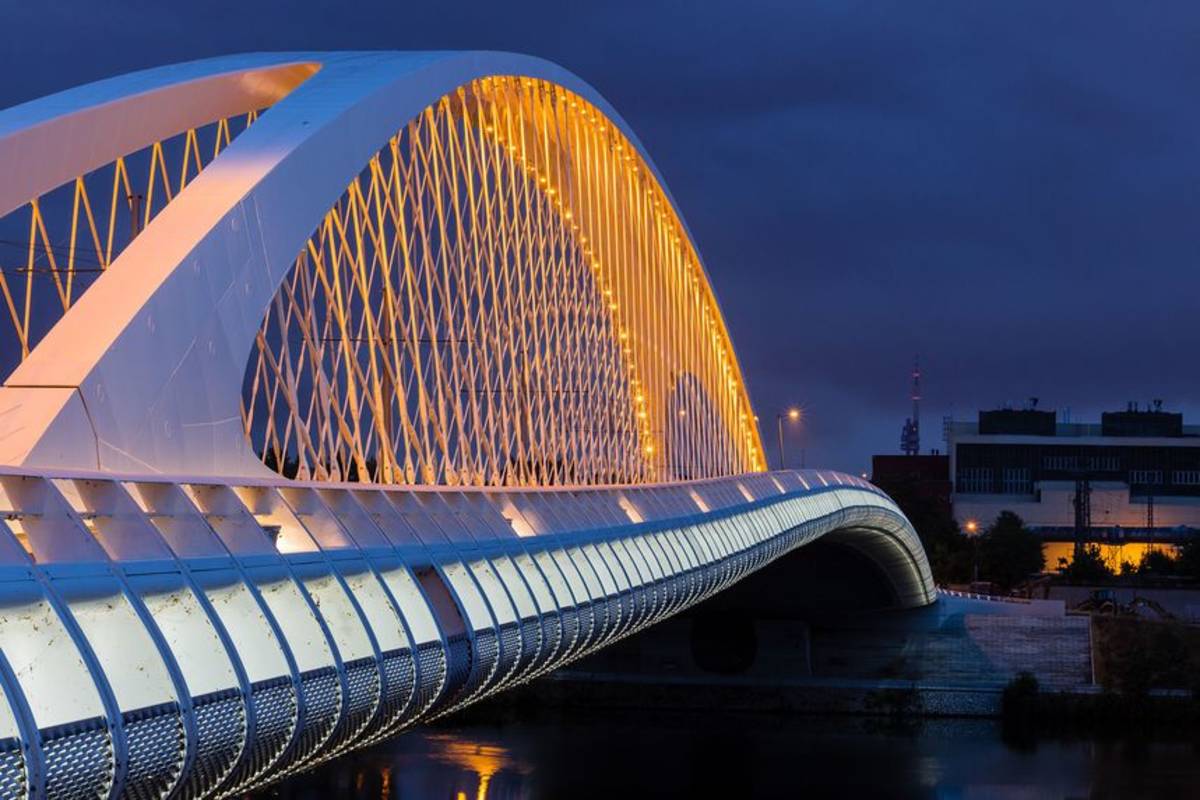 Troja Bridge at night in Prague