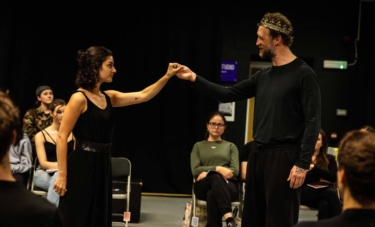Two LAMDA Summer School students performing a Shakespeare play