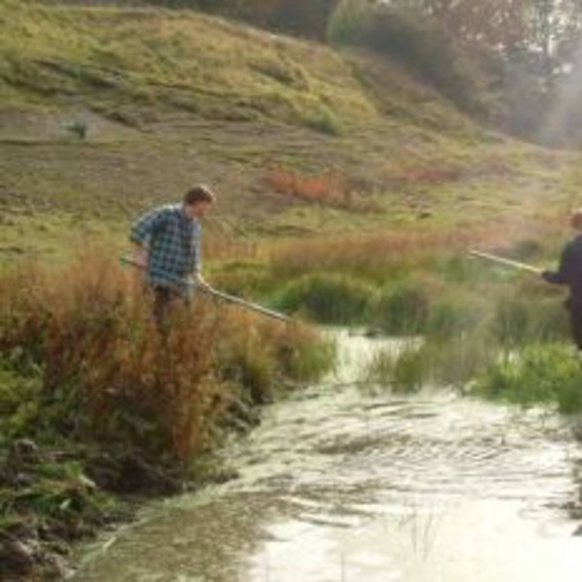 Two man fishing in a lake