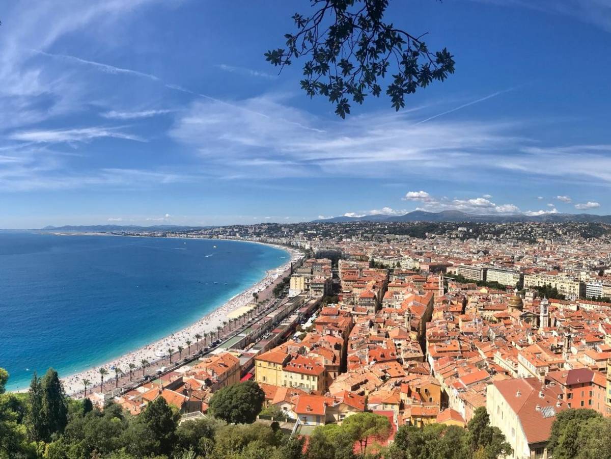 view from above of Nice coastline