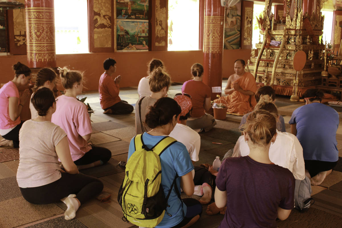 Volunteers in a temple