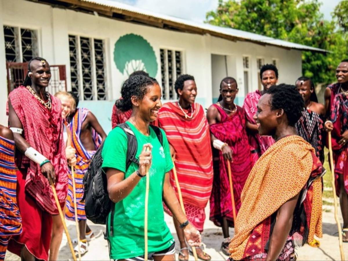 Volunteer experience with local Masaii men in rural Tanzania