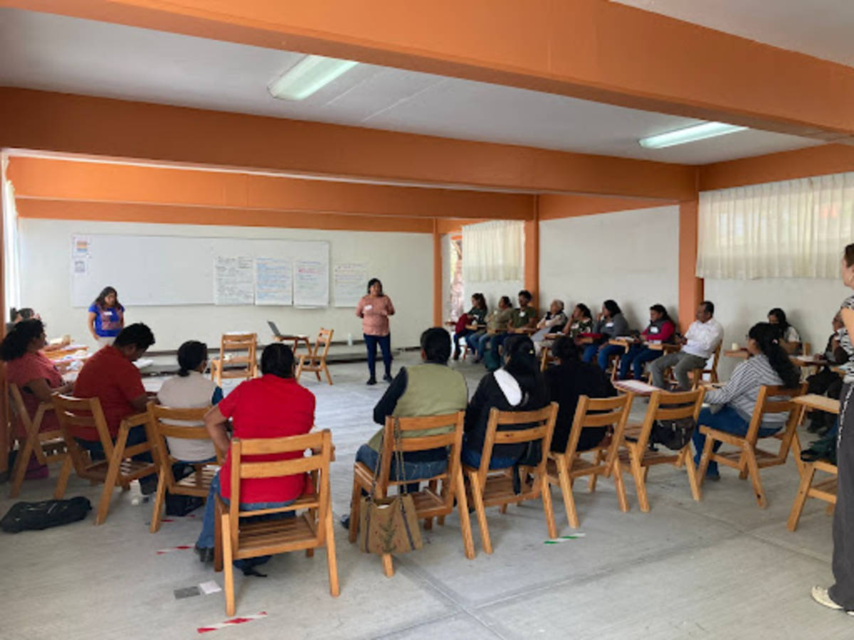 Volunteer participating in community service project in Oaxaca