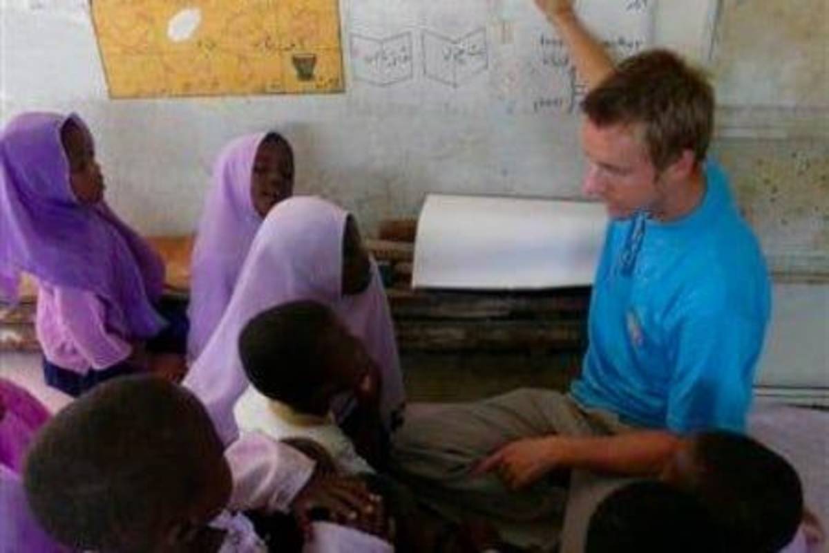 volunteer teaching in a class