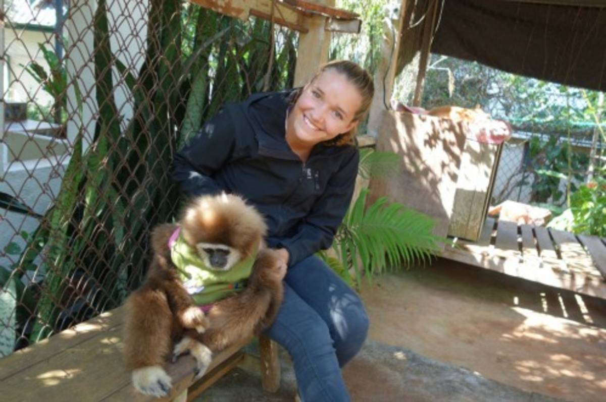 volunteer with gibbons