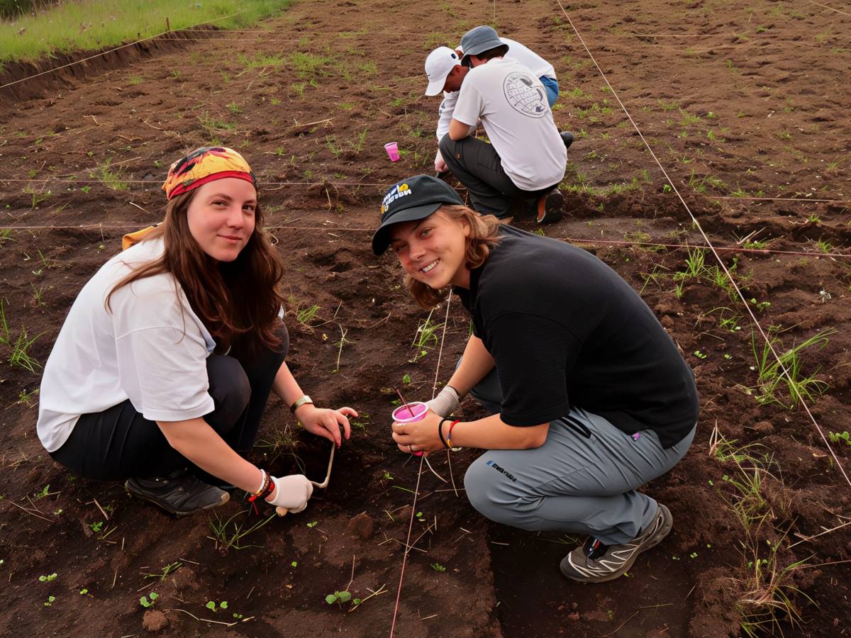 volunteers sowing