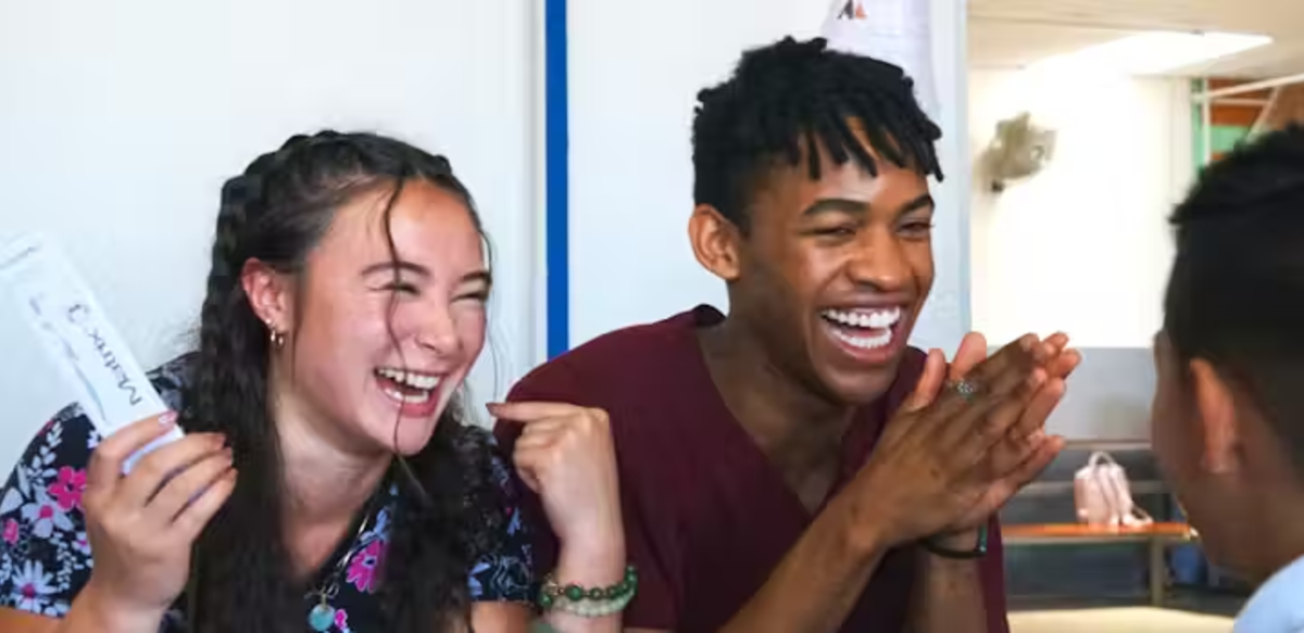Volunteers Talking and Laughing